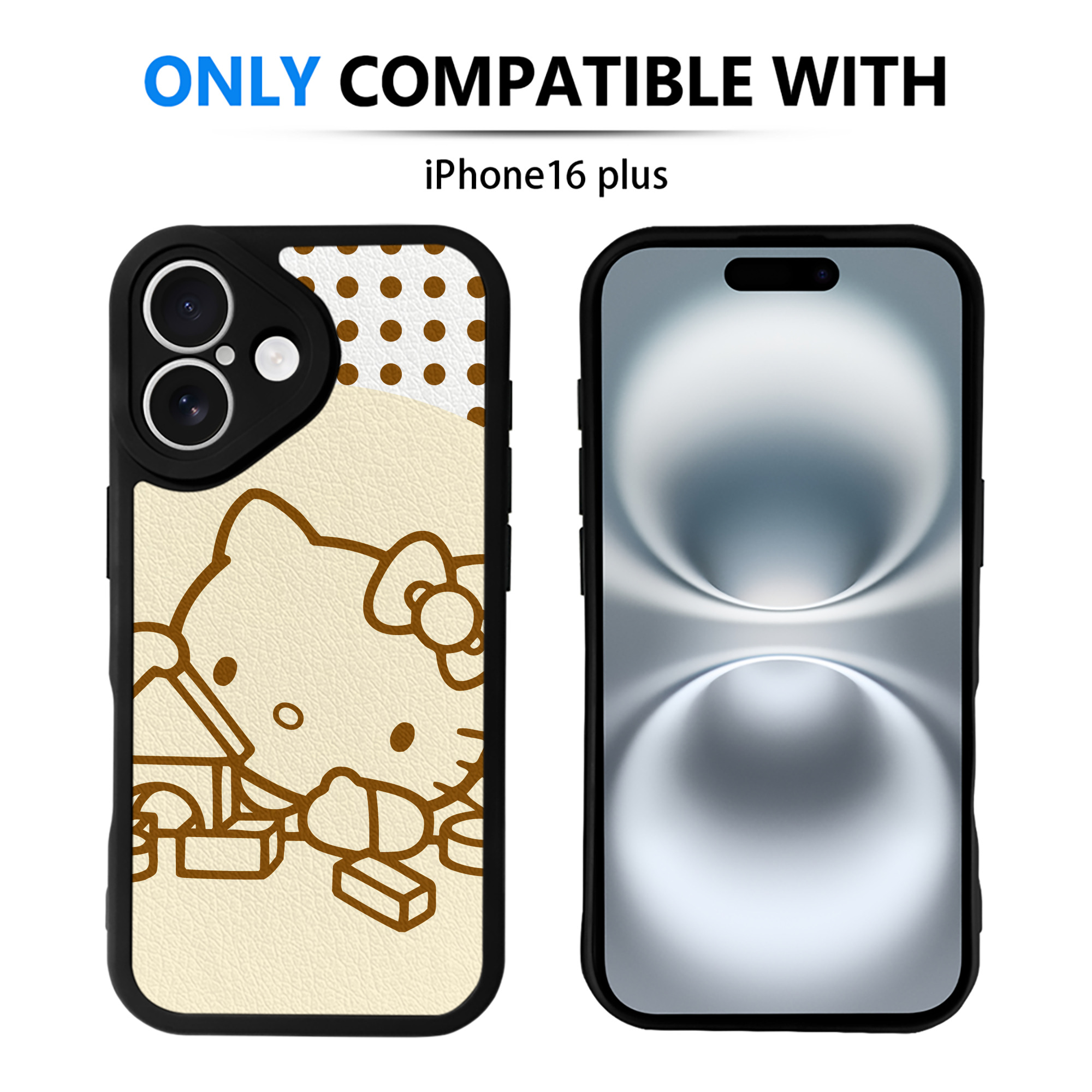 （画像用） Hello Kitty ハローキティ 【iPhone 16シリーズ対応】シリコンスマホケース（レザー調） 材質：シリコン